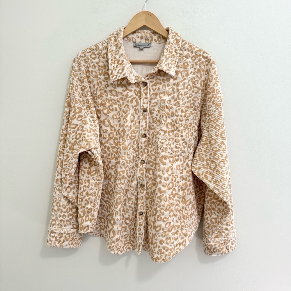 Wishlist Animal Print Corduroy Shacket - Picture 4 of 7